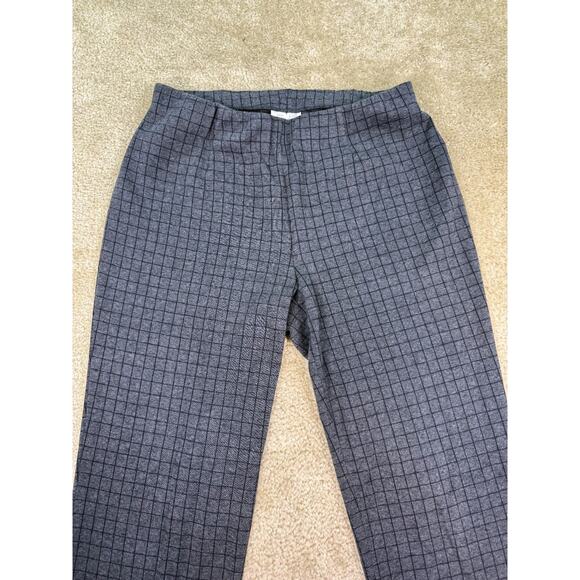 J.Jill Pants Small S Ponte Slim Leg Gray Check Pull On Stretch B607 - Picture 2 of 9